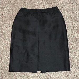 100% silk embroidered waistband Black Women's Skirt- like new